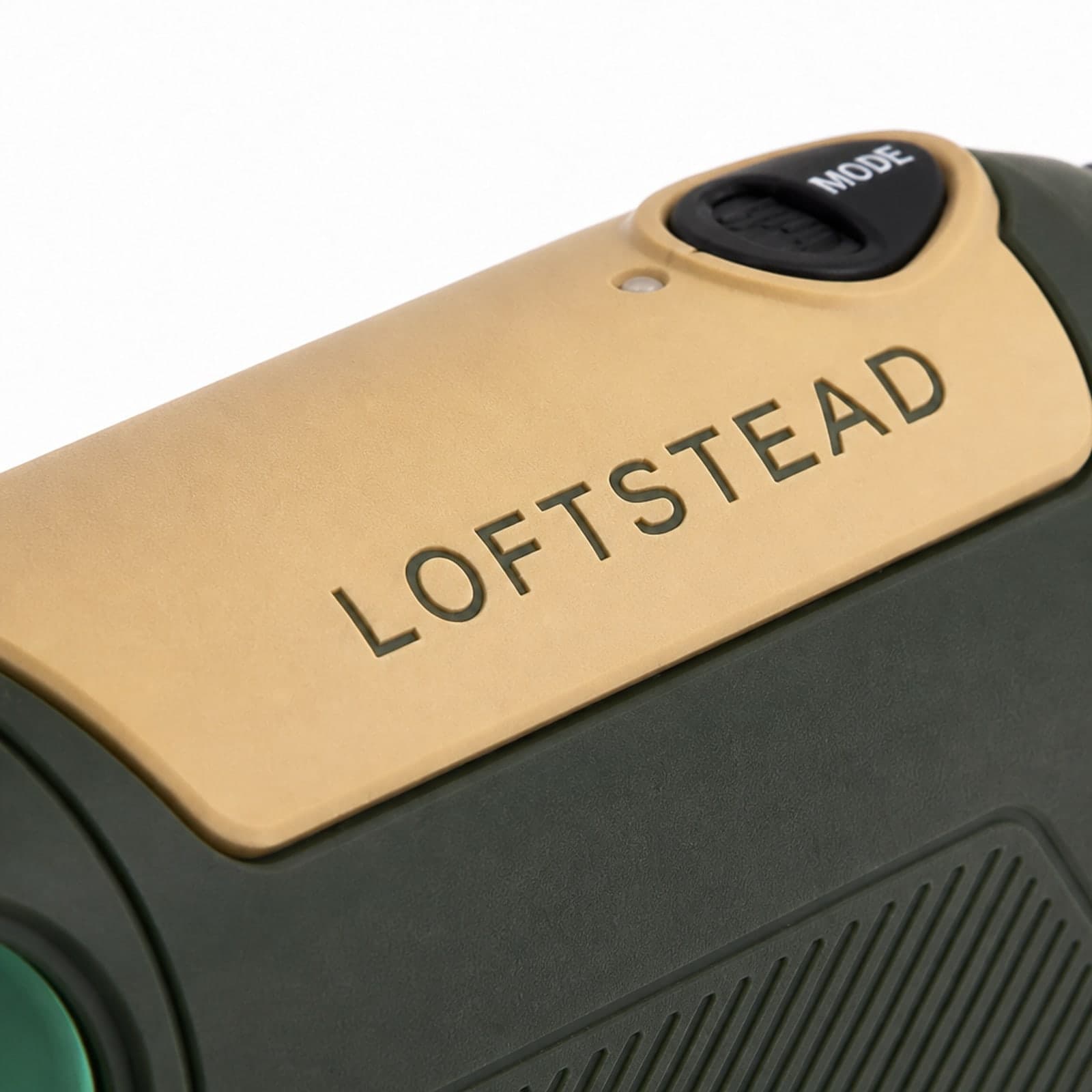 Close-up of the Loftstead name on the Apex rangefinder body